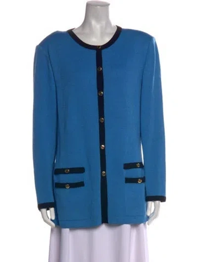 Pre-owned St John Crew Neck Sweater In Blue
