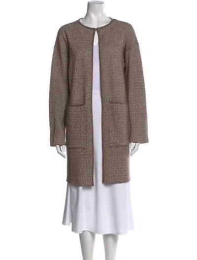 Pre-owned St John Crew Neck Sweater In Brown