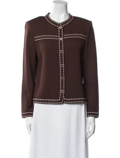 Pre-owned St John Crew Neck Sweater In Brown