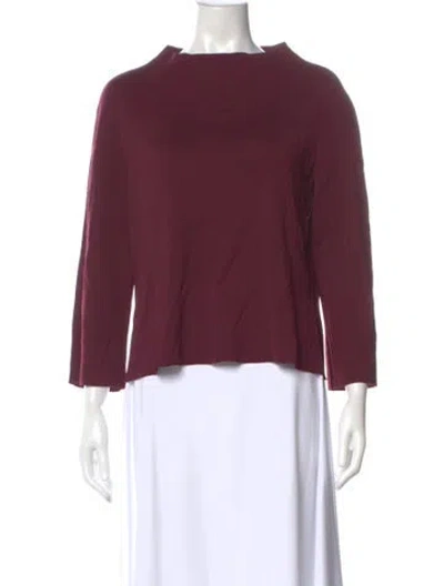 Pre-owned St John Crew Neck Sweater In Burgundy