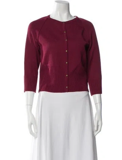 Pre-owned St John Crew Neck Sweater In Burgundy
