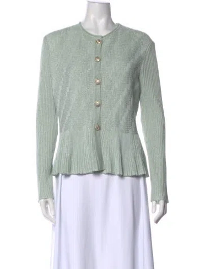 Pre-owned St John Crew Neck Sweater In Green