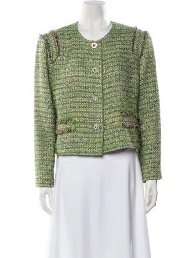 Pre-owned St John Crew Neck Sweater In Green