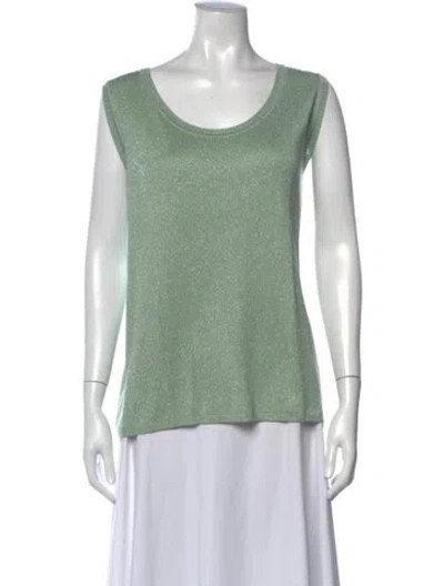 Pre-owned St John Crew Neck Sweater In Green