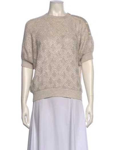 Pre-owned St John Crew Neck Sweater In Neutral