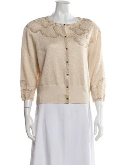 Pre-owned St John Crew Neck Sweater In Neutral