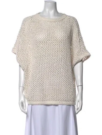 Pre-owned St John Crew Neck Sweater In Neutrals