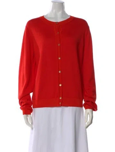 Pre-owned St John Crew Neck Sweater In Orange
