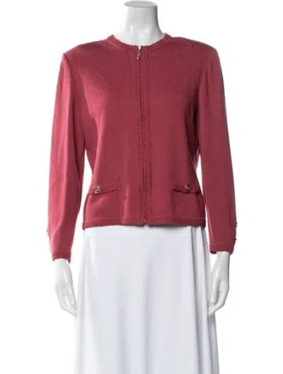 Pre-owned St John Crew Neck Sweater In Pink