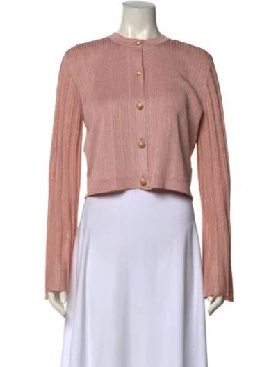 Pre-owned St John Crew Neck Sweater In Pink