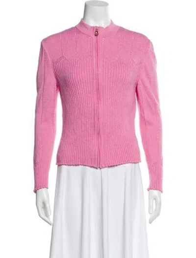 Pre-owned St John Crew Neck Sweater In Pink
