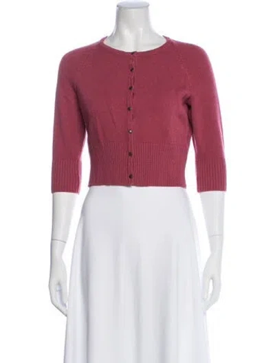 Pre-owned St John Crew Neck Sweater In Pink