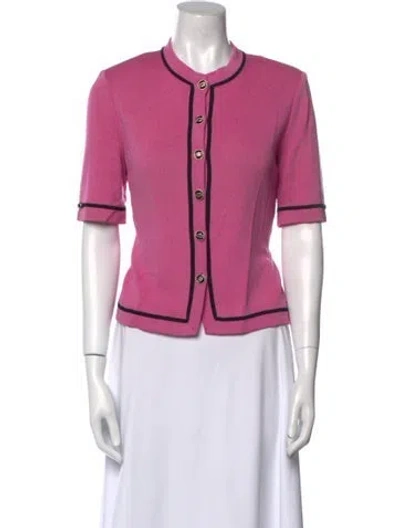 Pre-owned St John Crew Neck Sweater In Pink