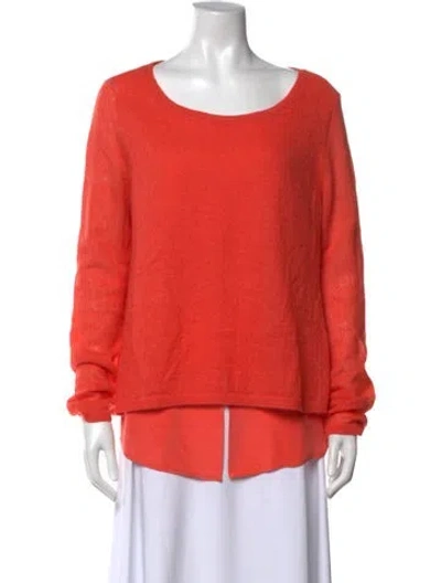 Pre-owned St John Crew Neck Sweater In Pink
