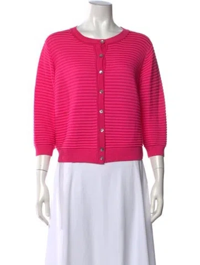 Pre-owned St John Crew Neck Sweater In Pink