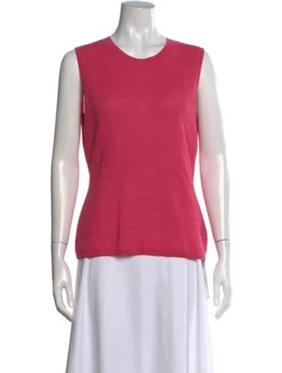 Pre-owned St John Crew Neck Sweater In Pink