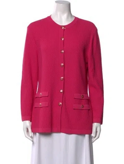 Pre-owned St John Crew Neck Sweater In Pink