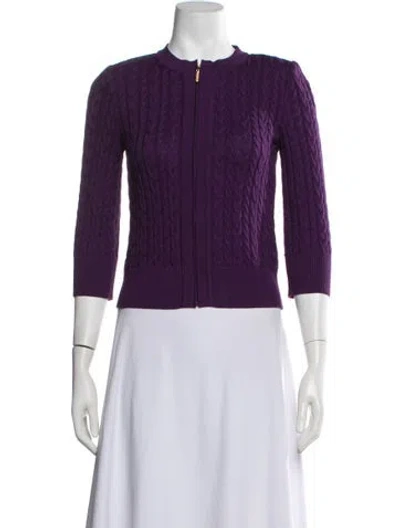 Pre-owned St John Crew Neck Sweater In Purple