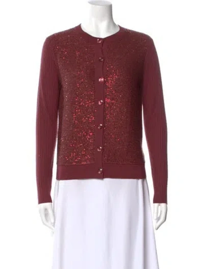 Pre-owned St John Crew Neck Sweater In Red