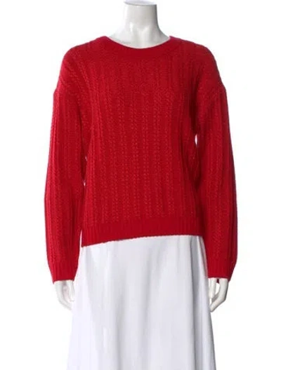 Pre-owned St John Crew Neck Sweater In Red