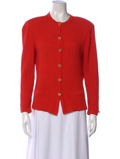 Pre-owned St John Crew Neck Sweater In Red