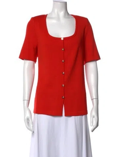 Pre-owned St John Crew Neck Sweater In Red