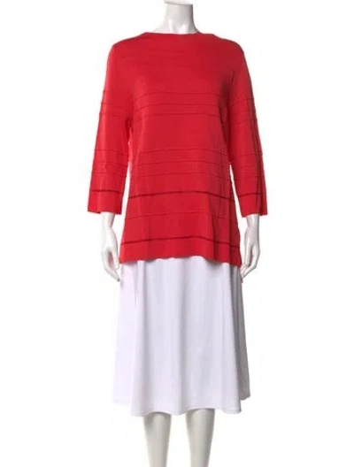 Pre-owned St John Crew Neck Sweater In Red
