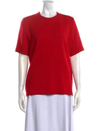 Pre-owned St John Crew Neck Sweater In Red