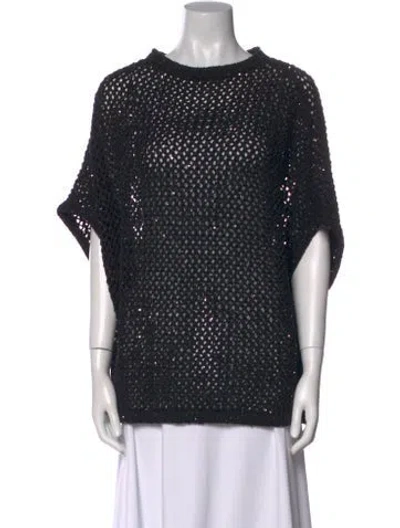 Pre-owned St John Crew Neck Sweater W/ Tags In Black