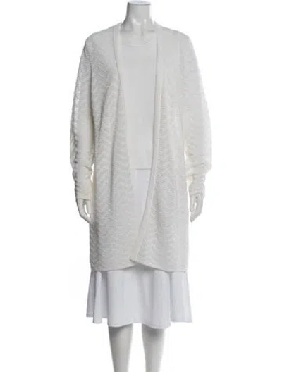 Pre-owned St John Crew Neck Sweater In White
