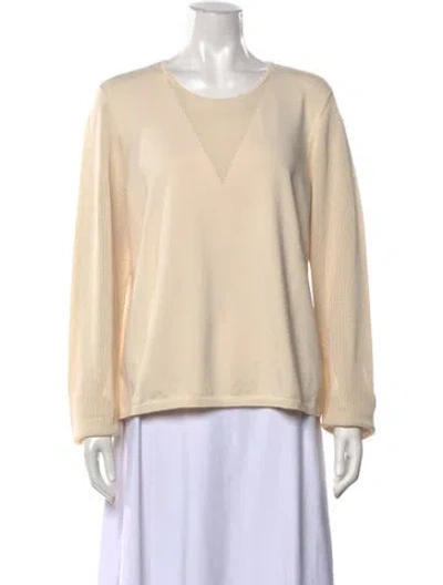 Pre-owned St John Crew Neck Sweater In Yellow