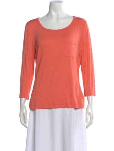 Pre-owned St John Crew Neck Three-quarter Sleeve T-shirt W/ Tags In Pink