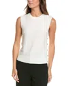 St John St. John Crew Side Placket Wool-blend Tank In White