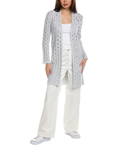 St John Crochet Cardigan In Gray