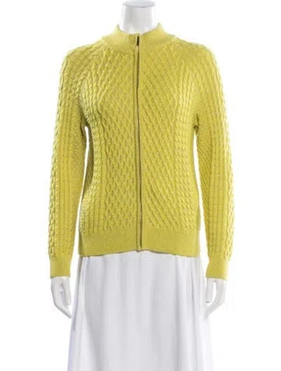 Pre-owned St John Crochet Jacket In Yellow