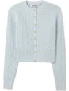 St John Re Edition Slub Texture Cardigan In Blau