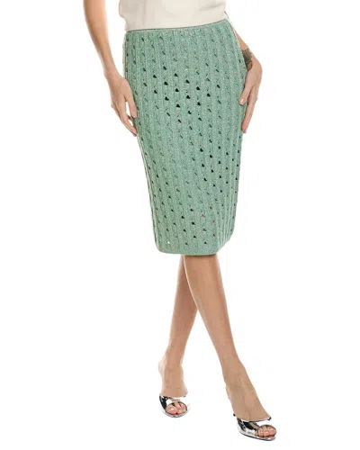 St John Crochet Skirt In Jade