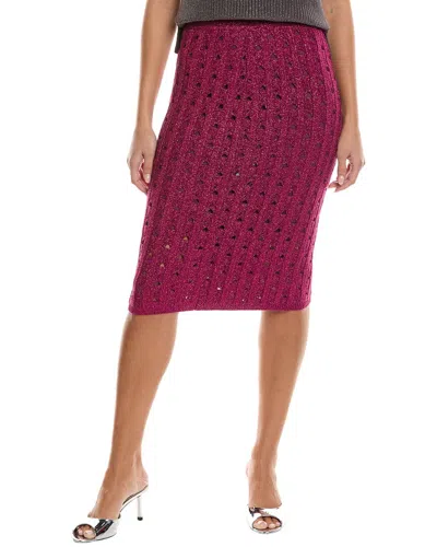 St John Crochet Skirt In Pink
