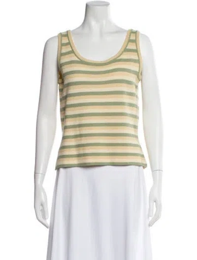 Pre-owned St John Crochet Striped Top In Multi