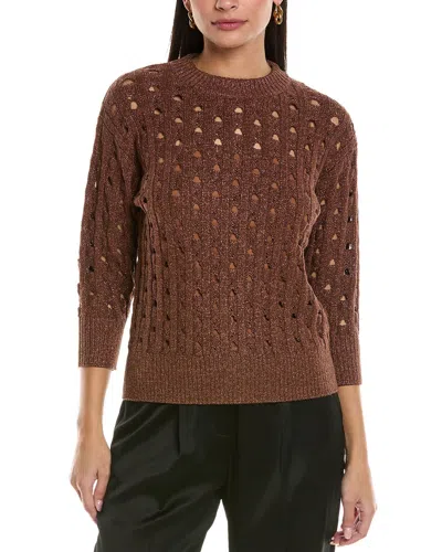 St John St. John Crochet Sweater In Brown