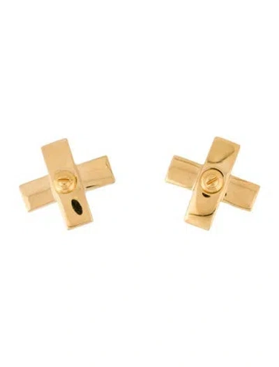 Pre-owned St John Cross Clip-on Earrings In Multicolor