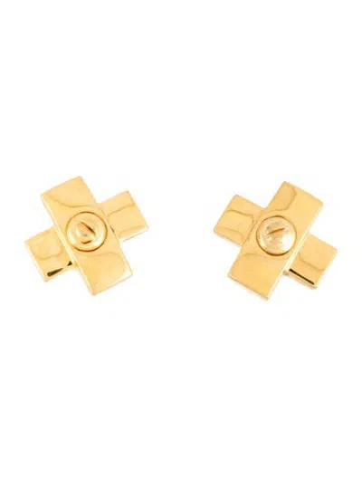 Pre-owned St John Cross Clip-on Earrings In Multicolor