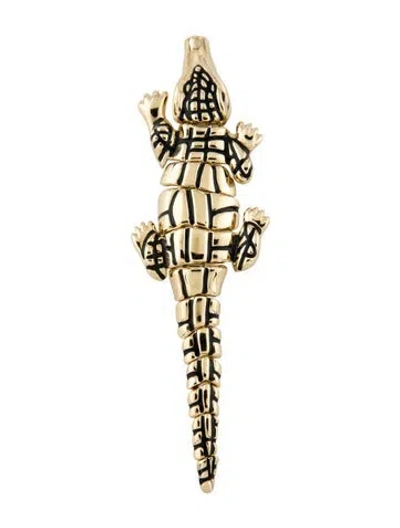 Pre-owned St John Crystal Alligator Pin In Multi