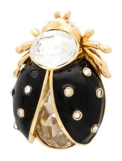 Pre-owned St John Crystal & Enamel Bug Brooch In Multi