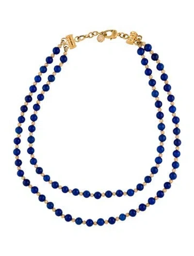 Pre-owned St John Crystal & Stone Double Strand Necklace, 19.5" In Transparent