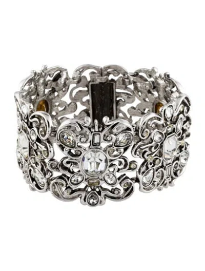 Pre-owned St John Crystal Art Deco Link Bracelet, 6.75" In Multi