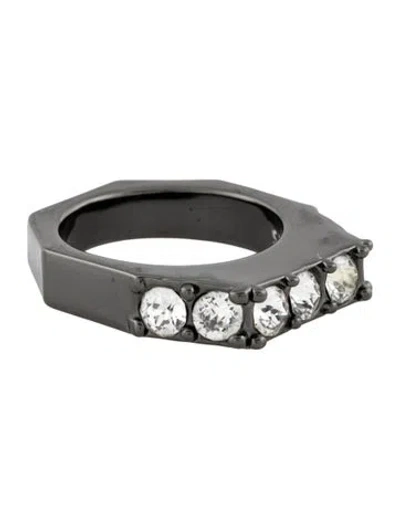 Pre-owned St John Crystal Band Ring In Clear