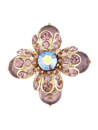 Pre-owned St John Crystal Brooch In Purple