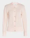 St John Crystal-button Fine Gauge Merino Knit Cardigan In Blush