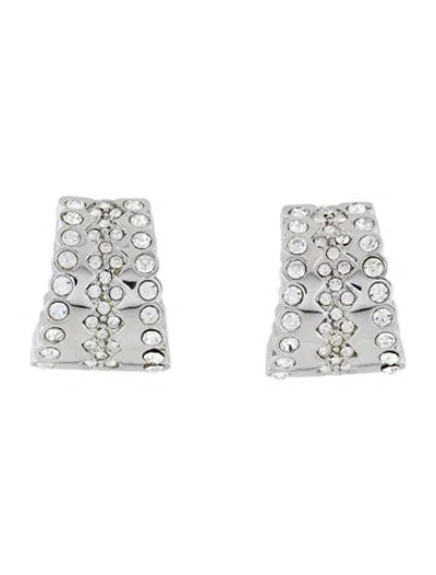 Pre-owned St John Crystal Clip On Earrings In Multi